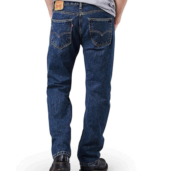Levi’s 505 Jeans Medium Wash Denim Blue Straight Regular Fit 34 x 34 - Picture 2 of 6